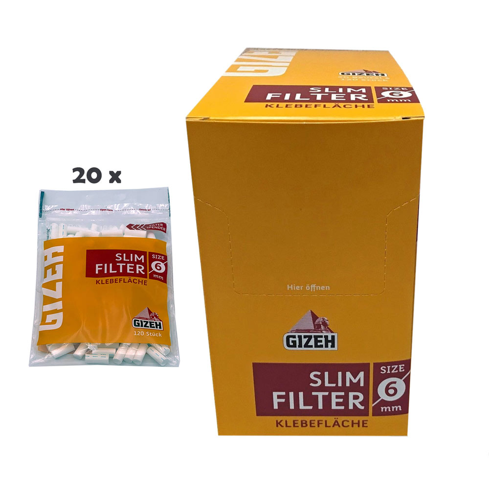 Box Gizeh Slim Filter 6 mm 20 Packungen à 120 Stück