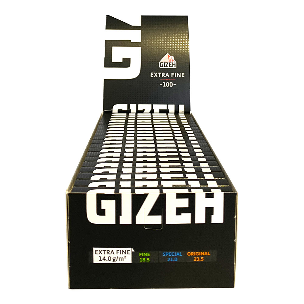 Box Gizeh Black Extra Fine Weiß Zigarettenpapier Magnetverschluss 20 Hefte à 100 Blatt