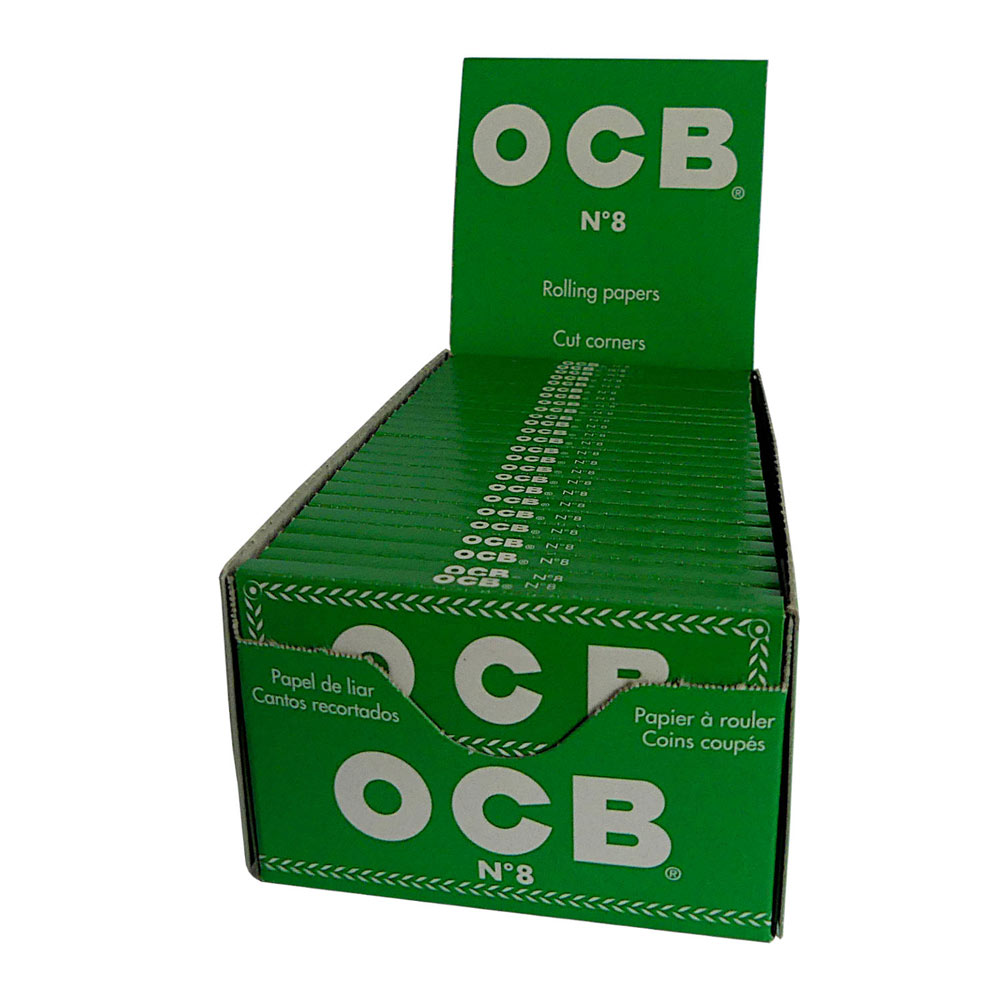 50 x OCB N° 8 grün Zigarettenpapier - Blättchen - Papers kurz à 50 Blatt