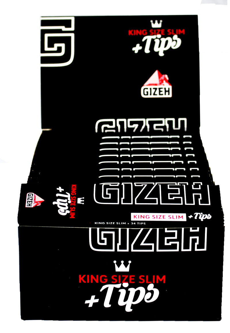 Box Gizeh Black Extra Fine King Size Slim, 26 Hefte à 34 Papes + Filtertips