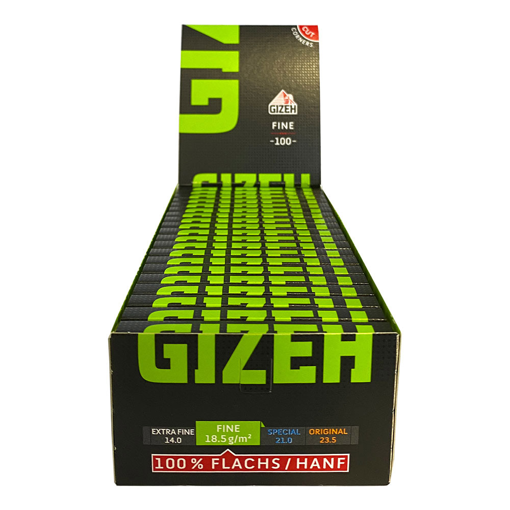 Box Gizeh Black Fine Grün Zigarettenpapier Magnetverschluss 20x100 Blatt