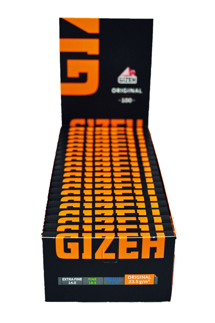 Box Gizeh Black Original Orange Zigarettenpapier Magnetverschluss 20 x 100 Blatt