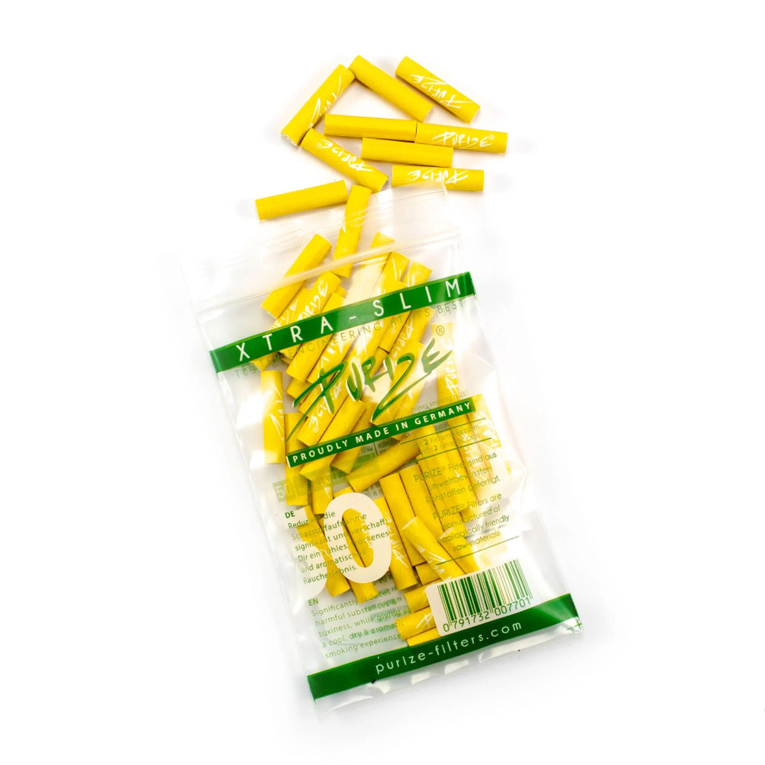 Purize Aktivkohlefilter XTRA SLIM gelb, 50 Stück